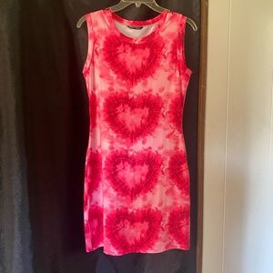 Pink Tie Die Mini Bodycon Dress
